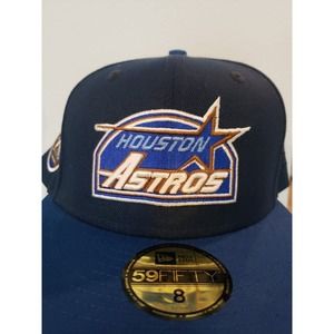Houston Astros Hat Cap 35 Great Years Patch 59Fifty Size 8 Blue New Era